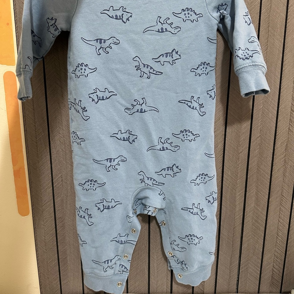Blue Dinosaur Print Baby Onesie - Picture 3 of 3